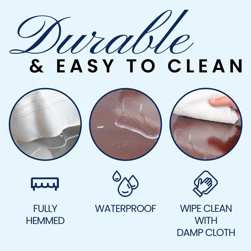 Broder Heavy Duty Clear Plastic Table Cover Protector Rectangle 60x120 – Waterproof, Oil Proof, Wipeable Vinyl Tablecloth Protector, Thick PVC, for Dining Room, Kitchen, Desk, Office, Everyday Use