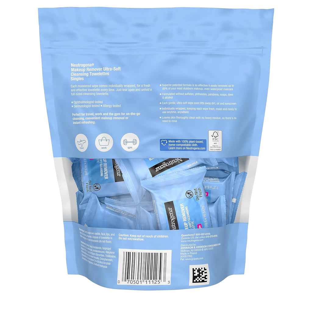 Neutrogena Makeup Remover Wipes - Alcohol-Free Daily Cleansing Towelettes | 20 Count