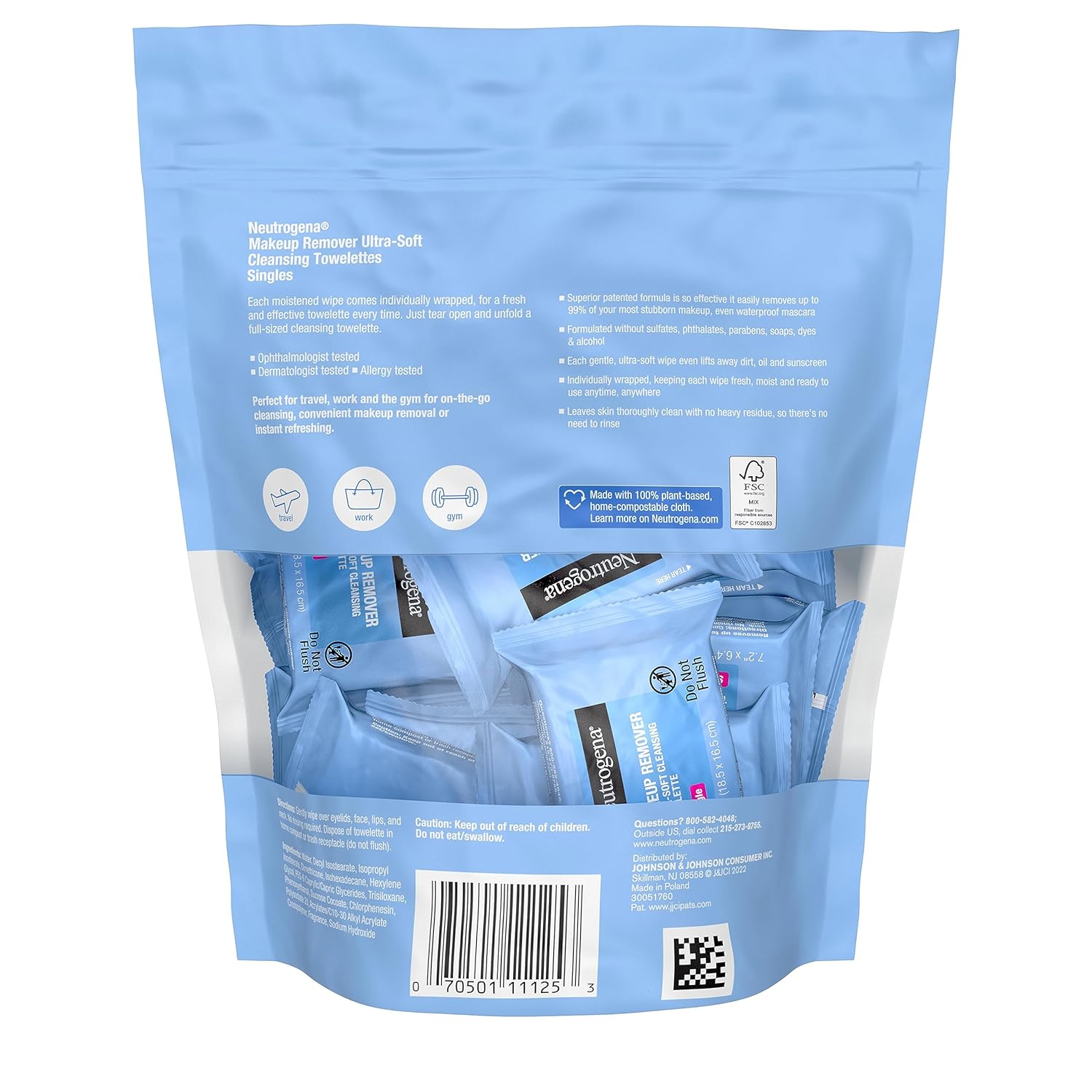 Neutrogena Makeup Remover Wipes - Alcohol-Free Daily Cleansing Towelettes | 20 Count