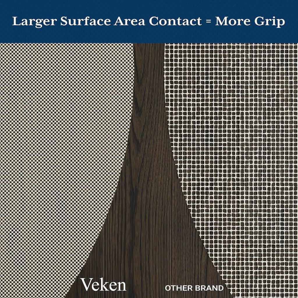 Veken Round Rug Pad Gripper - 4 Ft Size for Hardwood Floors | Non-Slip & Durable Design