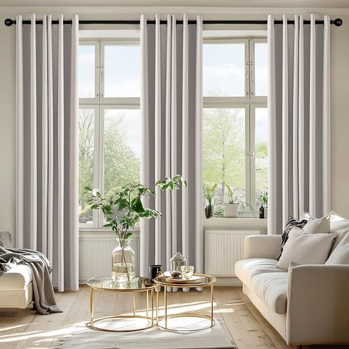 MIULEE Blackout Curtains - Thermal Insulated Room Darkening Drapes | 84-Inch Length, 2 Panels, Black