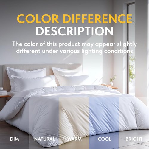 Classic White Queen Duvet Cover Set by [Brand Name] - Luxurious Microfiber with Zipper | Includes 2 Pillow Shams