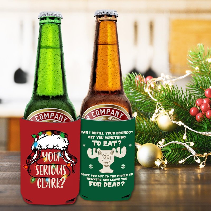Christmas Vacation Decorations, 8 Pcs Funny Holiday Can Cooler Sleeves, 12 oz Reusable Can Covers for Beer Beverage Drinks, Griswold Family Christmas Vacation Merch Gifts, Xmas Party Decor Supplies