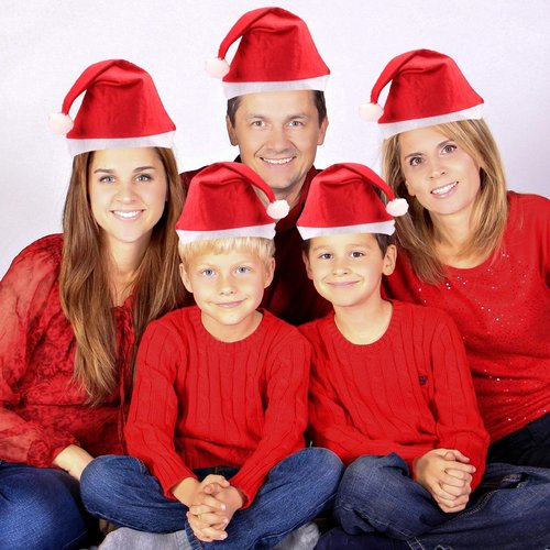 MNKXL Santa Hats Bulk for Adults,108pcs Christmas Hats Adults Universal Fit Plus Size,Thickened Red Santa Claus Hat for Christmas Party Accessories, Mens & Womens Adult Santa Hat