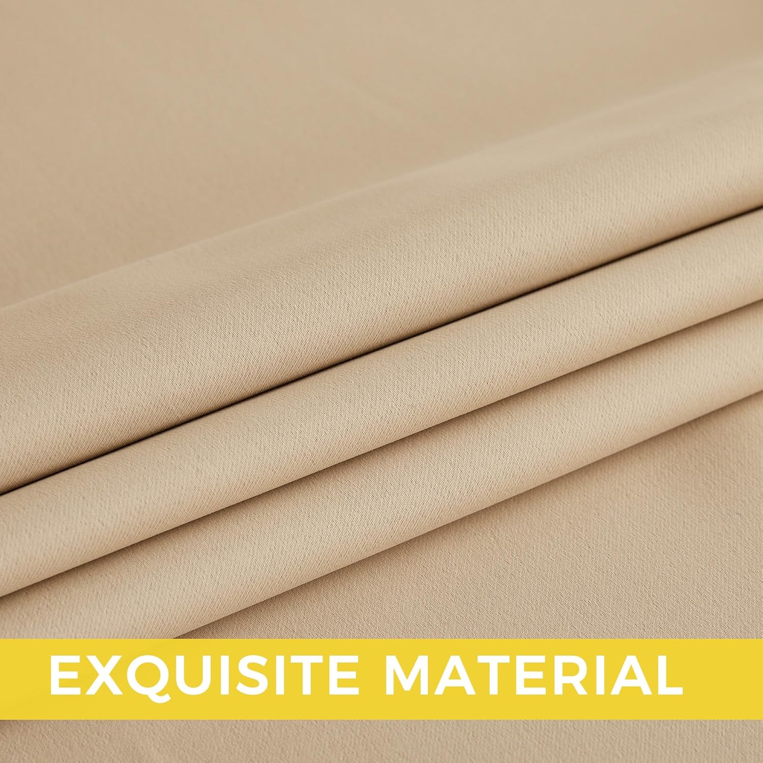 NICETOWN Light Blinds - Microfiber Grommet Thermal Insulated Shades for Kids' Rooms | 1 Pair, Biscotti Beige, W52 x L95