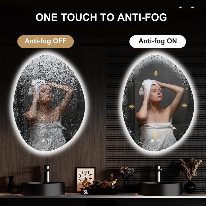 FORTENY 24 * 32 LED Bathroom Mirror with Lights, Anti-Fog, Dimmable, Lighted Bathroom Vanity Mirror for Wall, UL-Certified