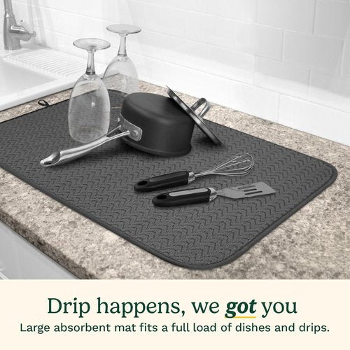 Cuisinart Ultra Absorbent Dish Drying Mats - 2 Pack 18" x 24" | Foldable, Machine Washable, Fast Drying