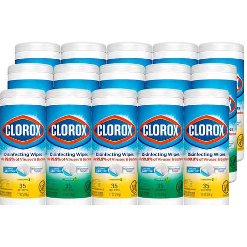 Clorox Disinfecting Wipes - Fresh Lemon Scent | 525 Count for Effective Cleaning