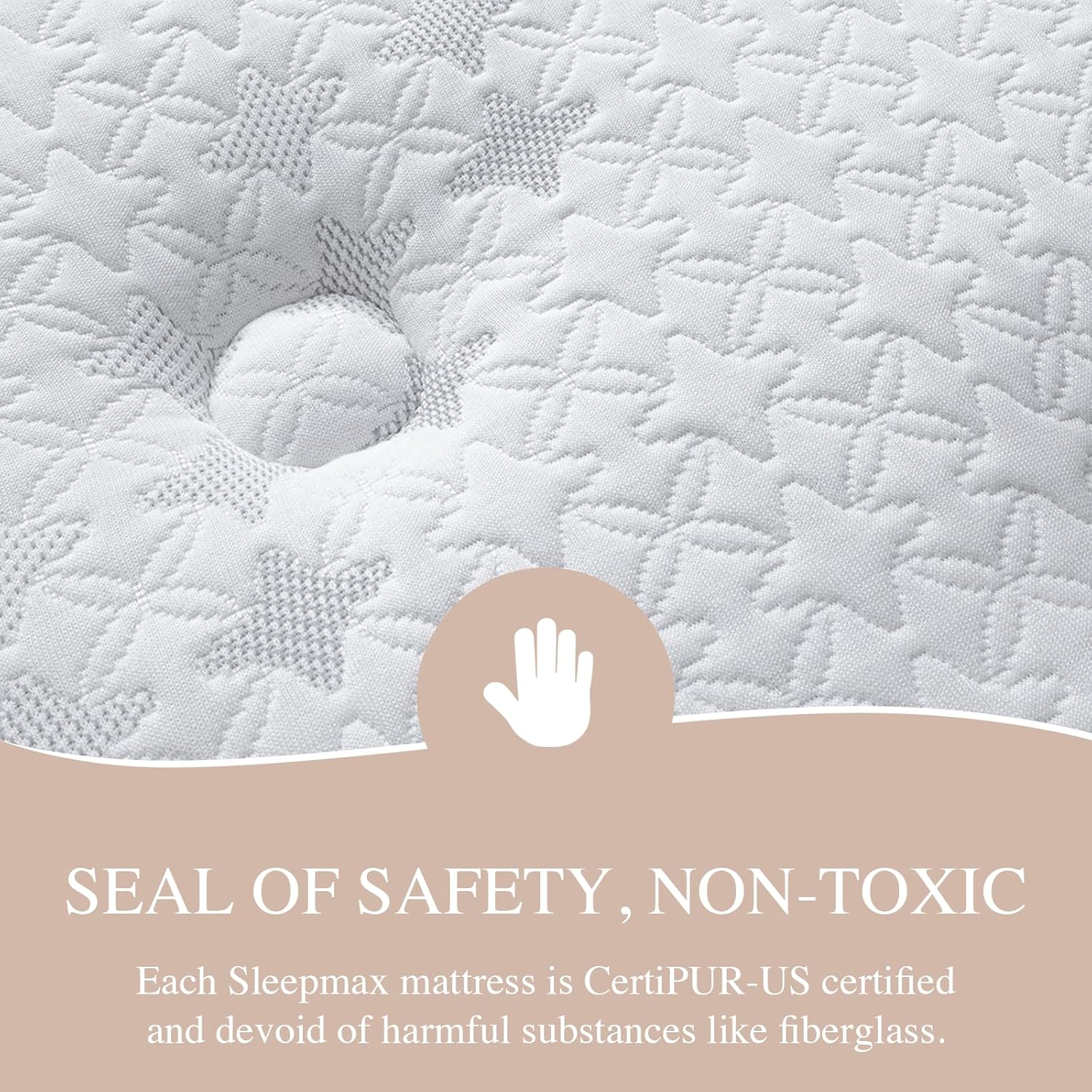 Sleepmax Queen Mattress - 14-Inch Hotel-Collection Hybrid for Pain Relief & Cooling Support | CertiPUR-US, Fiberglass-Free, 365-Night Trial