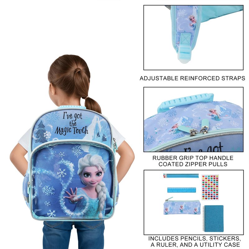 Bioworld Frozen Elsa 5-Piece 16" Backpack & Stationery Value Set