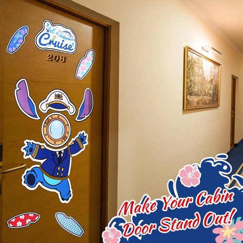 12 Pcs Cruise Door Magnet Large Captain Cruise Door Decorations Cute Reusable Refrigerator Magnets for Cruise Ship Door