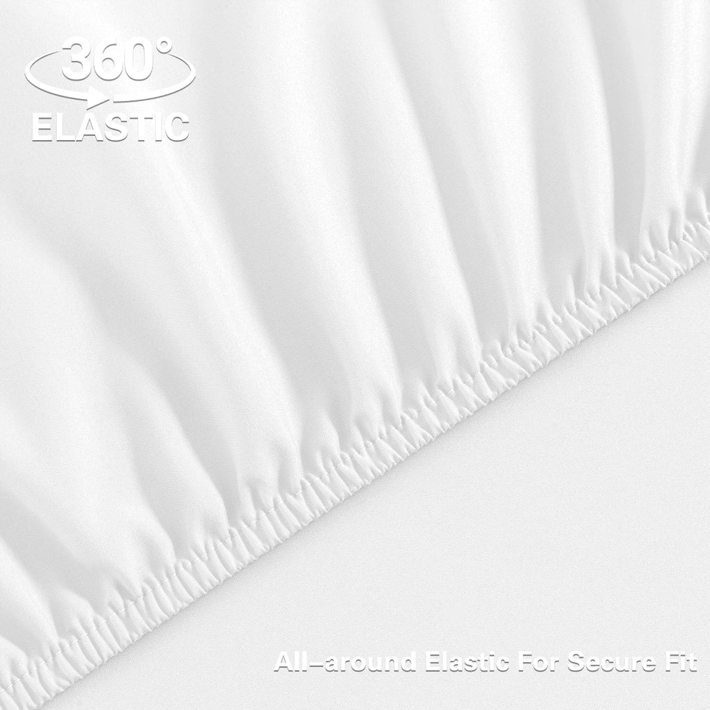 Skiennix Full Sheet Set - 4-Piece Soft Microfiber Bed Sheets | Deep Pocket, Cooling & Wrinkle-Free - White
