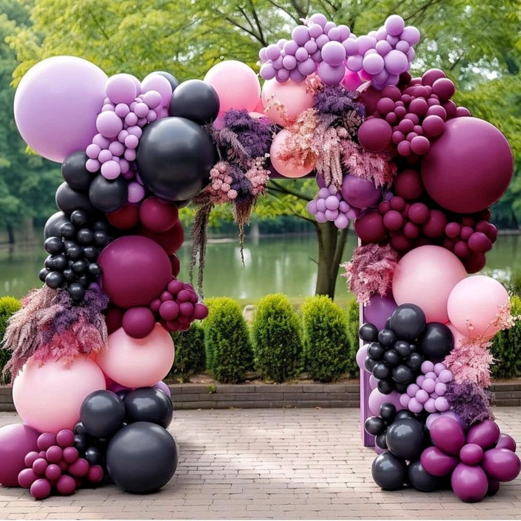 Purple Pink Balloons - 12 Inch Mermaid Halloween Set with Metallic Confetti | 35 Pcs for Parties