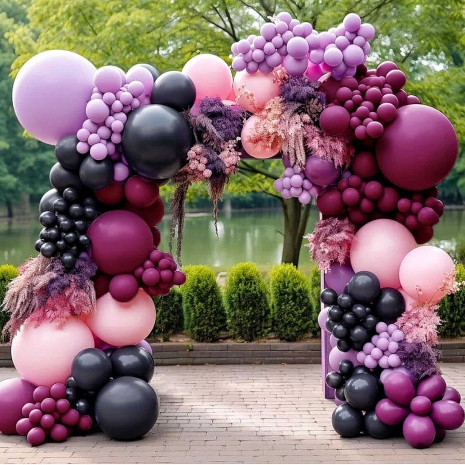 Purple Pink Balloons - 12 Inch Mermaid Halloween Set with Metallic Confetti | 35 Pcs for Parties