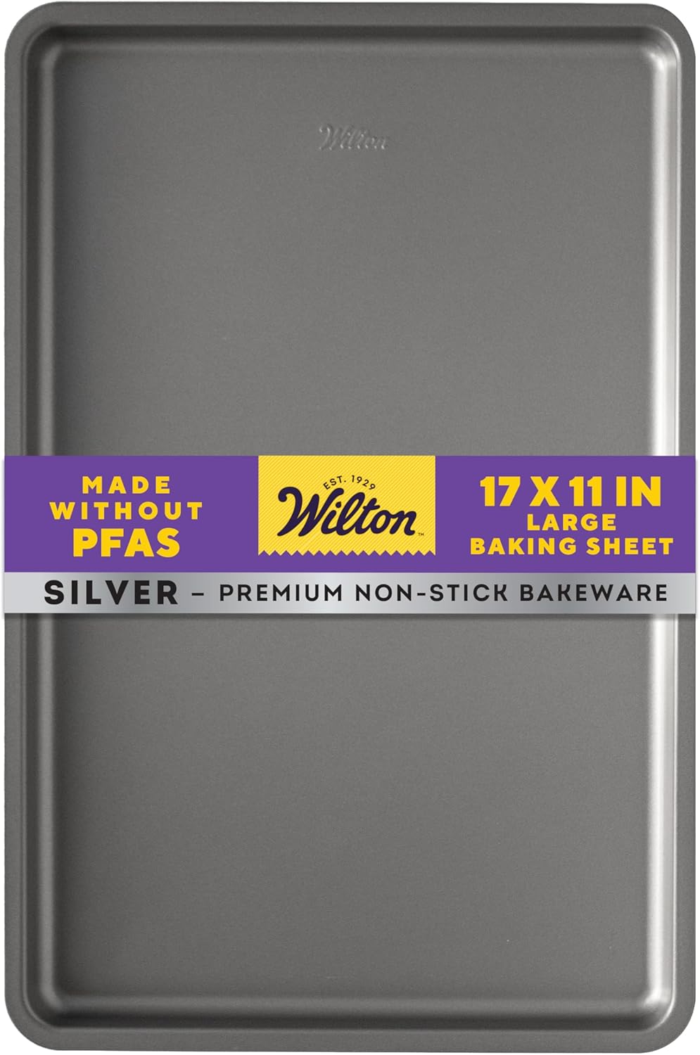 Wilton Silver Non-Stick Baking Sheet - Large Cookie & Roasting Pan, PFAS-Free, 17.25 x 11.5 Inch