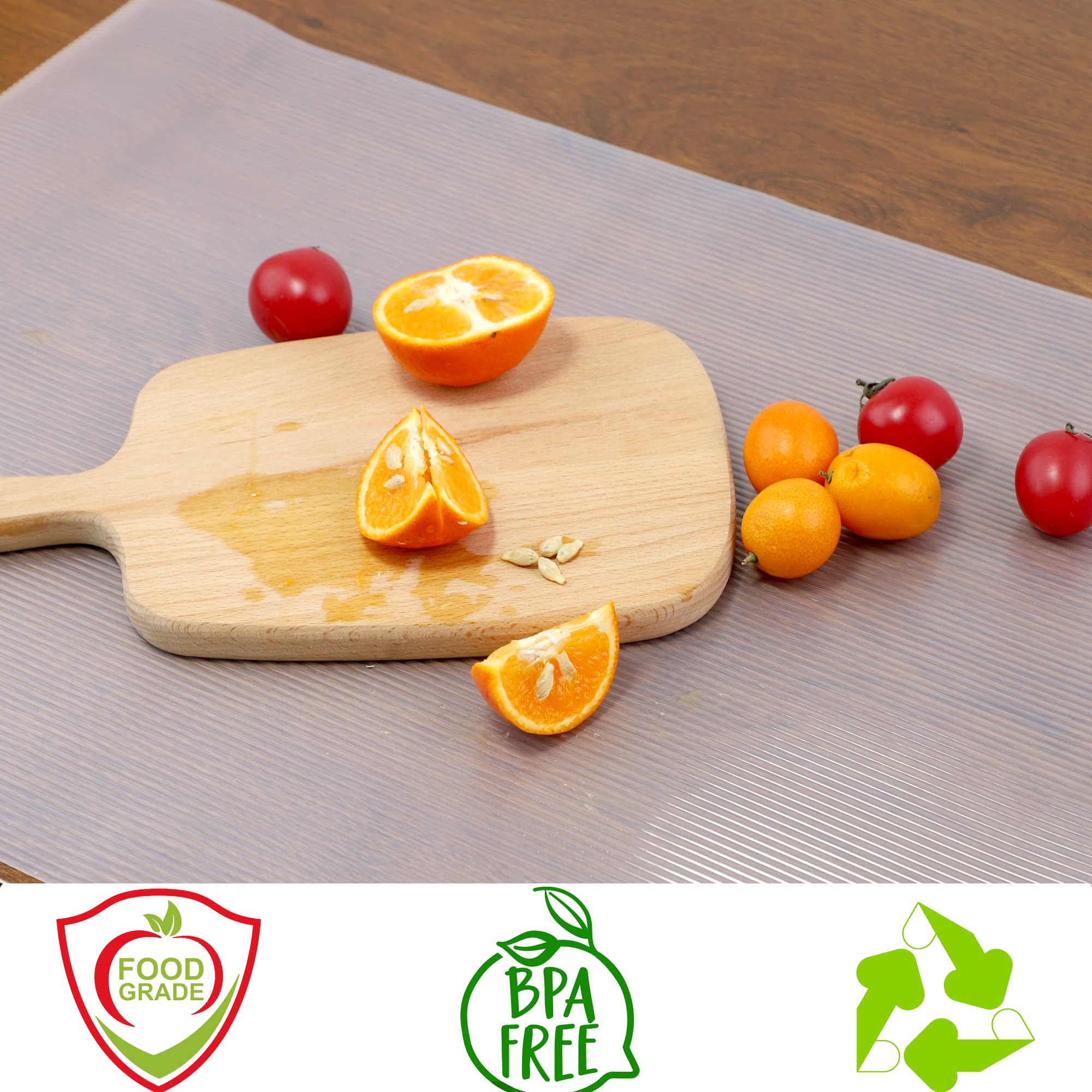 Shelf Liners for Kitchen Cabinets 18 Inch Wide X 20 Ft Non Adhesive Cabinet Drawer Liners Non Slip Clear Waterproof Shelves Liners for Refrigerator Closet Cupboard Pantry Mat Kitchen Bathroom