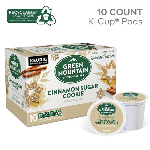 Green Mountain Coffee Roasters Cinnamon Sugar Cookie Coffee - 10 Count Pack for Flavorful Brews
