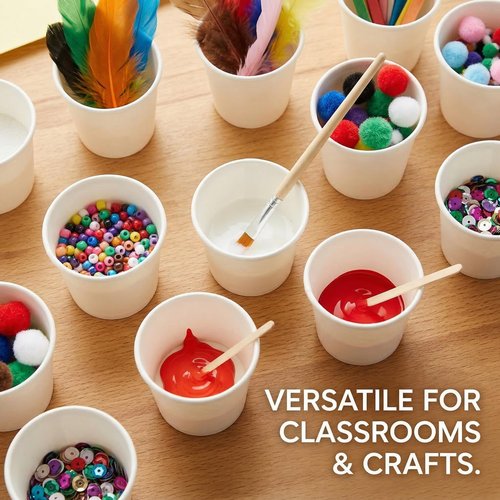 JECOMPRIS Disposable Paper Cups, 1 oz (30ml) 100 Pack White Tasting Cups for Supermarket Sampling, Small Espresso Shot Containers for Bathroom Mouthwash and Medicine