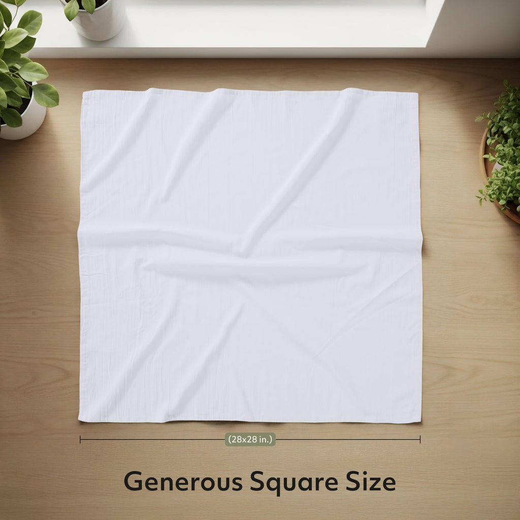 Utopia Kitchen White Flour Sack Towels [24 Pack - 28 x 28 Inch] 100% Cotton Tea Towels for Cleaning & Drying - Highly Absorbent Kitchen Dish Cloth