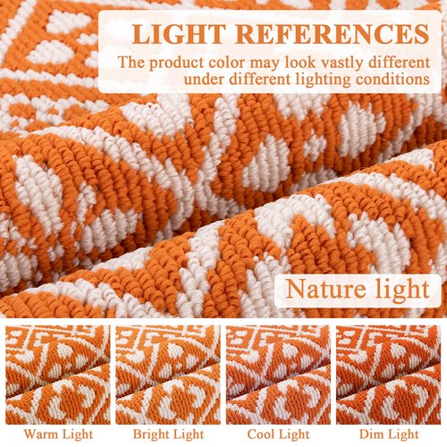Ileading Fall Kitchen Rugs Set of 3 Piece Fall Kitchen Mats for Floor with Non Slip Backing,Washable Autumn Runner Rug for Sink Laundry Holiday Thanksgiving Decoration(Orange)