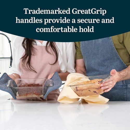 Libbey Baker’s Premium Glass Baking Dish Set - 2 Piece Stackable Bakeware for Bread, Cakes & Meatloaf