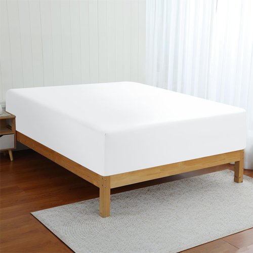 2 Pack Bamboo Viscose Cooling Fitted Sheet Queen Size Only, 400 Thread Count, 16" Deep Pocket Cooling Bottom Sheets for Hot Sleeper, Silky Soft Breathable (Queen, White