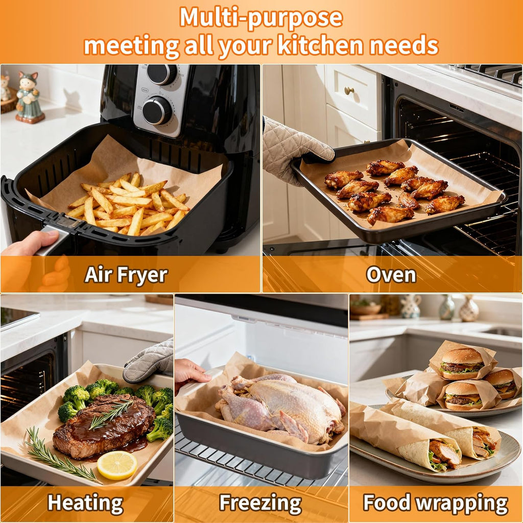 YUANYE Parchment Paper Baking Sheets - 400PCS Unbleached Precut Non-Stick 12"x16" for Oven & Air Fryer