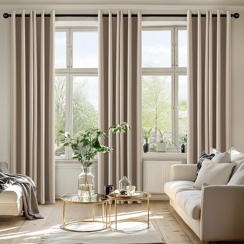 MIULEE Taupe Blackout Curtains - Thermal Insulated Room Darkening Drapes | 84 Inches Long, 2 Panels