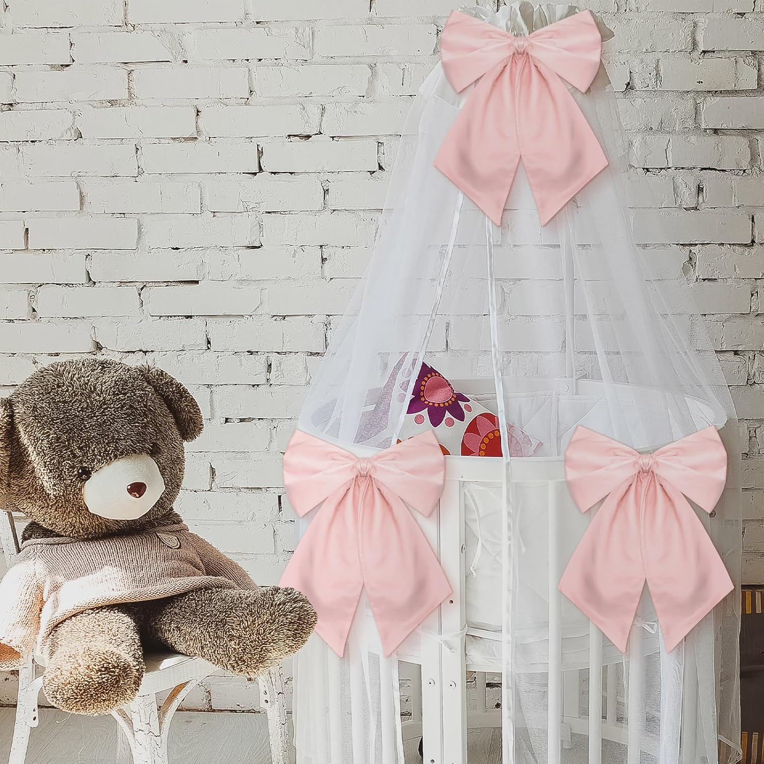 Skiennix Large Pink Bows - 3 Pack Decorative 11 x 23 Inches for Bachelorette & Bridal Showers