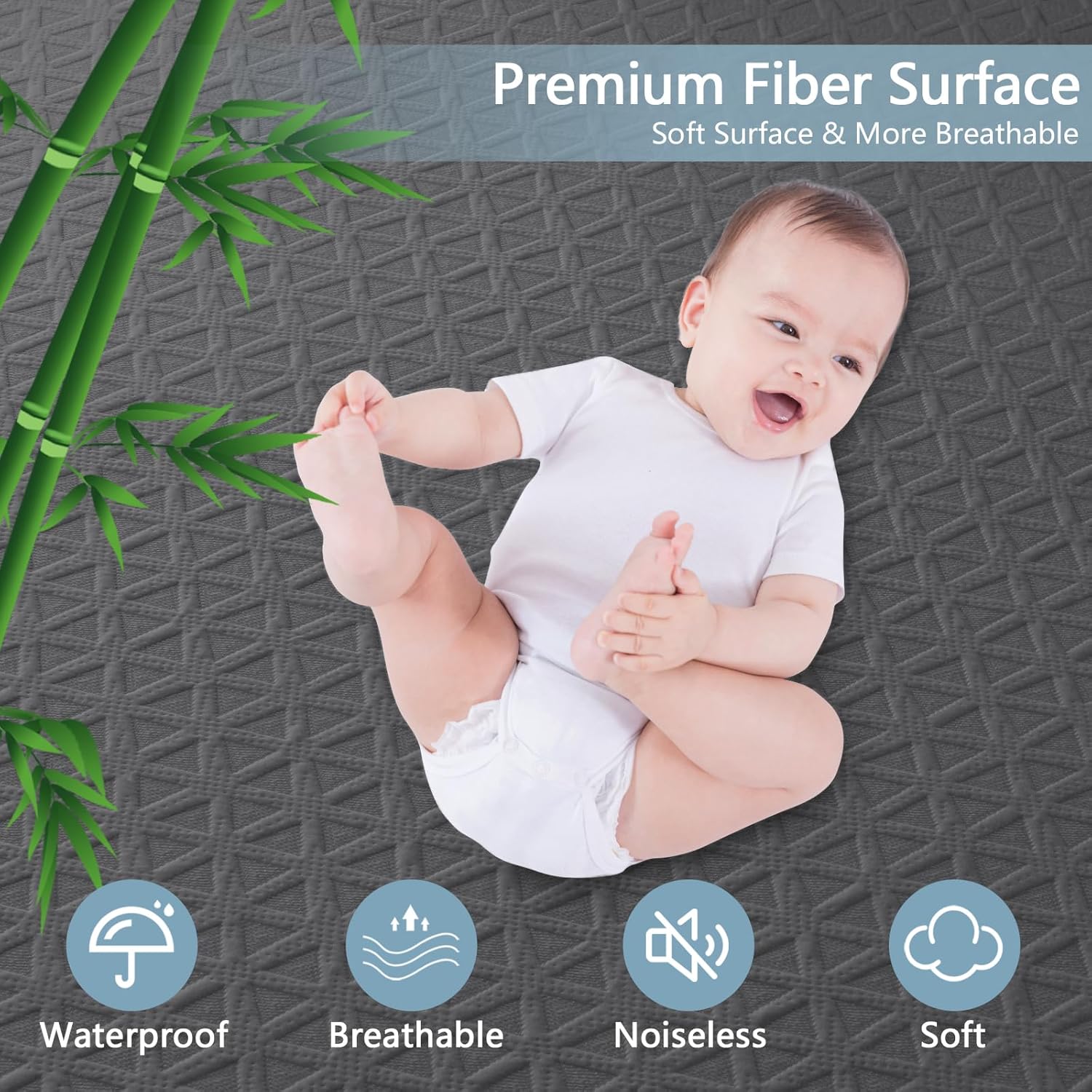 Regine Switzerland Premium Waterproof Mattress Protector - King Size, Breathable Cooling Bed Cover, Gray