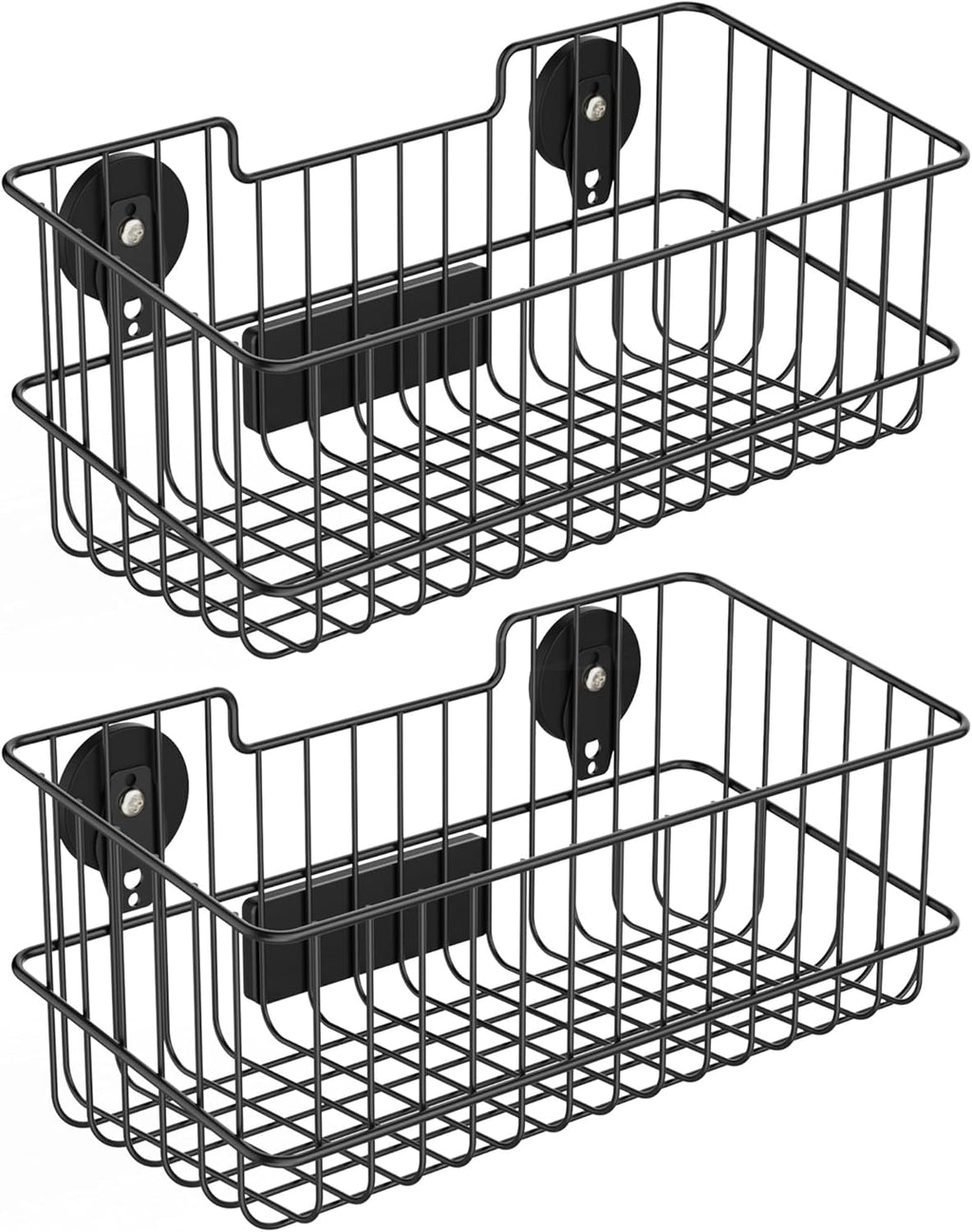 ULIBERMAGNET Magnetic Baskets - Large Capacity Metal Wire Mesh Organizers for Garage, Kitchen & Workshop (2 Pack)