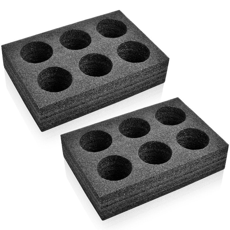Akamino 2Pcs Takeout Cup Holders Foam, 6 Cups Foam Takeout Coffee Carrier Trays to Go Drink Holder for Delivery Hot and Cold Beverages, Milk Tea (Black, 31x20CM)