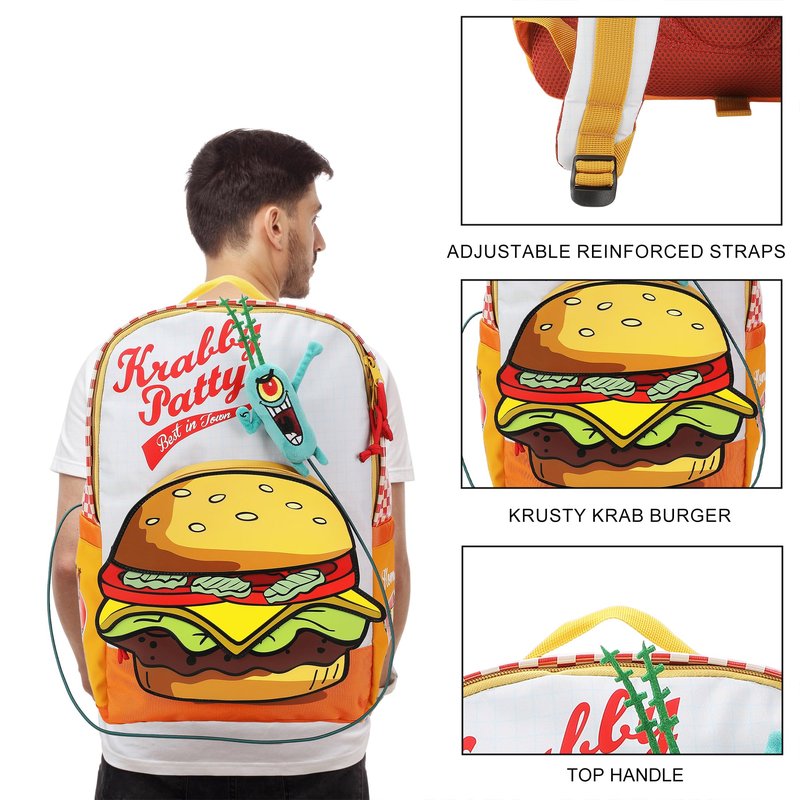Bioworld Spongebob Squarepants Krabby Patty Meal Adult 17.5" Backpack
