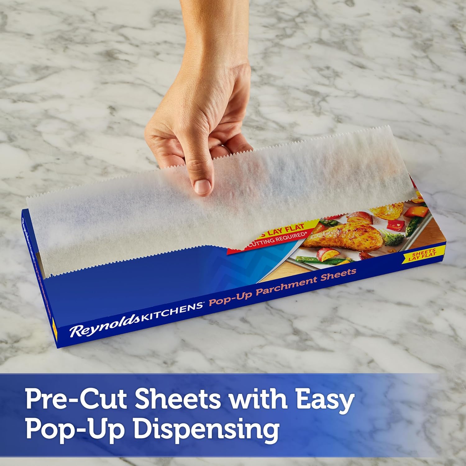 Reynolds Kitchens Pop-Up Parchment Paper Sheets - 10.7x13.75 Inch, 120 Sheets | Convenient Baking Solution