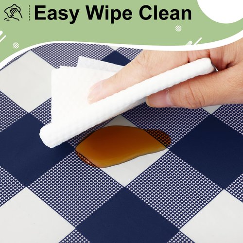 misaya 4 Packs Buffalo Disposable Table Cloth, 54 x 108 Inch Waterproof Plastic Tablecloth, Rectangle Navy and White Checkered Table Covers for Picnic, Birthday, Party