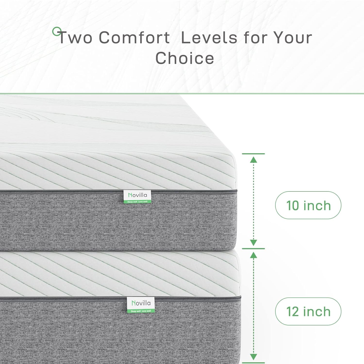 Novilla Gel Memory Foam Mattress - 10-Inch California King Size | Pressure Relieving, CertiPUR-US Certified