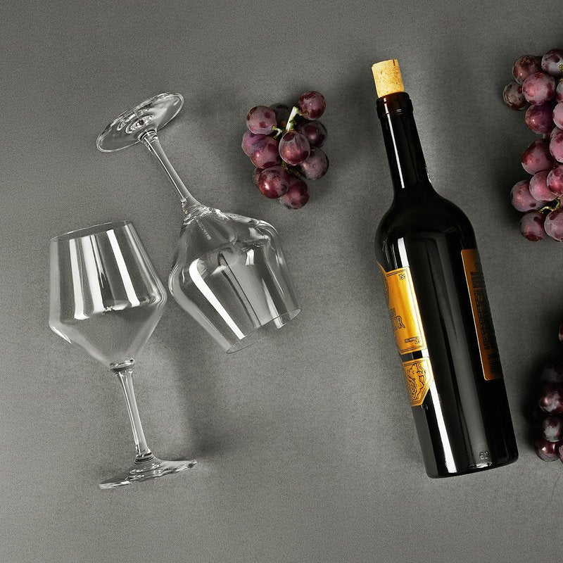 FrutPunch Hand-Blown Crystal Wine Glasses Set of 2, 16OZ, Long Stem Glasses for Red and White Wine, Christmas and Wedding Gifts (2)
