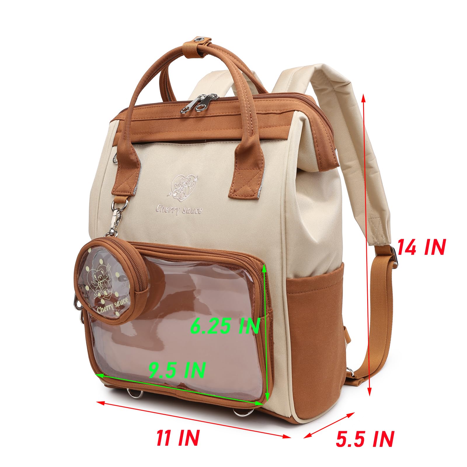 CHERRY SAUCE Ita Bag Pin Kawaii Cute Display Mommy Backpack for School Anime Cosplay with Insert