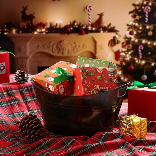 meekoo Plastic Ice Buckets Bulk with Handles 4.5L Oval Storage Tub Large Capacity Ice Drink Bucket for Party Bar Wine Beer Champagne Beverage Bottle Cooler(Black)