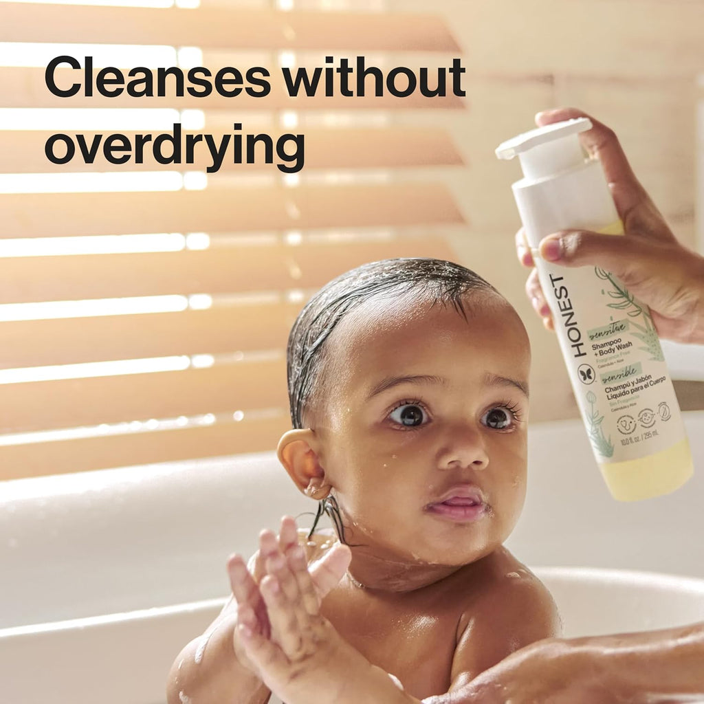 The Honest Company 2-in-1 Baby Shampoo & Body Wash - Fragrance-Free, Tear-Free, Hypoallergenic, 10 fl oz