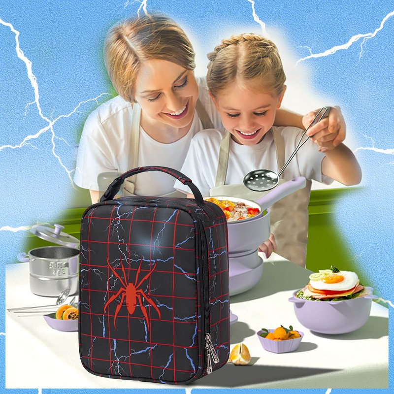FunnyGifts Kids Boys Lunch Box Insulated Lunch Bag for 3 4 5 6 7 8 9 10 11 12 Kids For Back to School Reusable Freezable Small Cooler Bag Snack Bag for Elementary Kindergarten Primary School