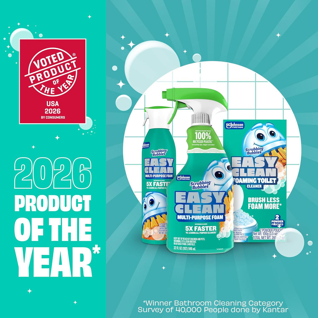 Scrubbing Bubbles All-Purpose Cleaner - Fast-Acting Foam for Limescale & Grime | 32oz Spray