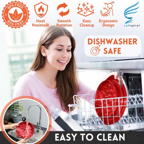 Chicken Shredder Tool Twist Large – 3 Layers Non Slip Meat Shredder with Removable Tray- Dishwasher Safe, Heat Resistant Chicken Breast Shredder with Handle & Serving Tong (Red)