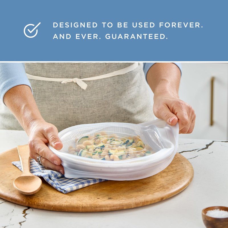 Stasher Premium Reusable Silicone Stretch Lids, Clear, 4pk of 9”, 6.5”, 4.5”, and 2.5” Lids, Airtight Seal, Food Container Covers, BPA Free, Leak-Free, Dishwasher Safe, Microwave Safe, Eco-Friendly