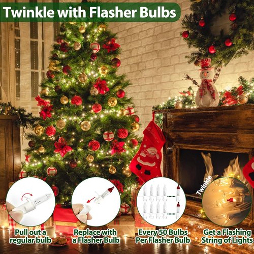 Clear Christmas Lights - 66FT Warm White Mini Lights with 200 Bulbs | Indoor & Outdoor Holiday Decor