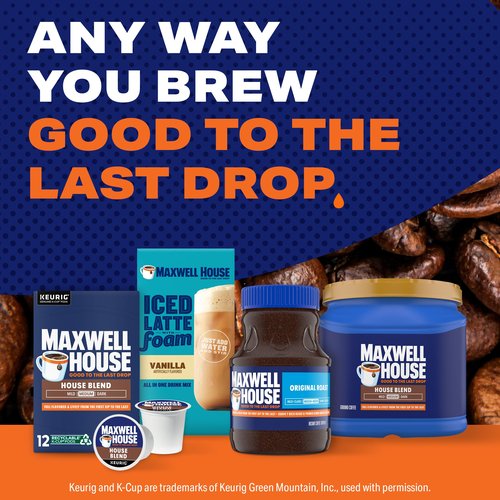 Maxwell House House Blend Medium Roast Ground Coffee, 24.5 oz Canister