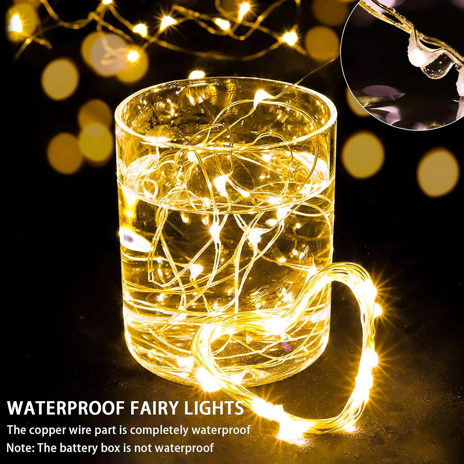 Skiennix 20 LED Fairy Lights - 7Ft Twinkle String Lights | Waterproof & Battery Operated for Weddings, Parties, and Decor