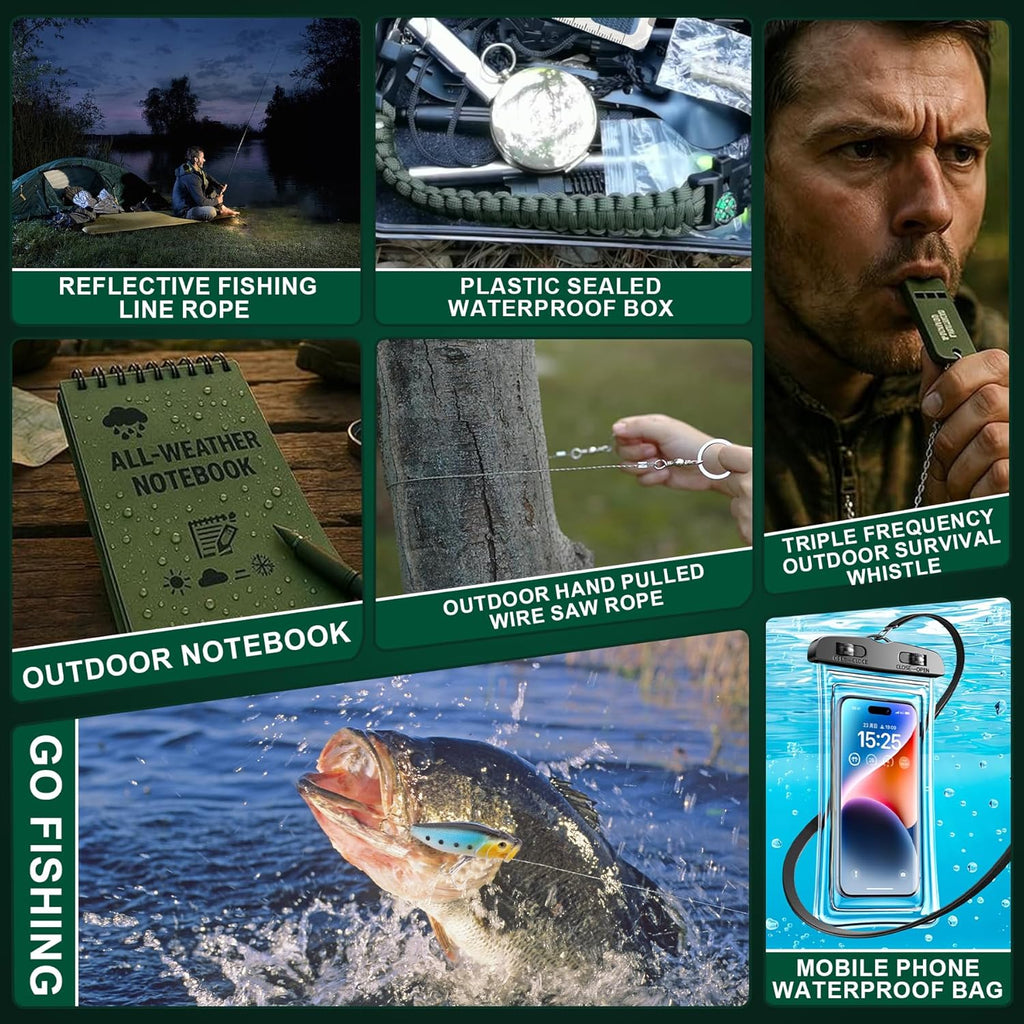 Survival Kit Advent Calendar - 24 Days of Essential Camping, Fishing & Hiking Tools | Perfect Xmas Gift for Outdoor Enthusiasts
