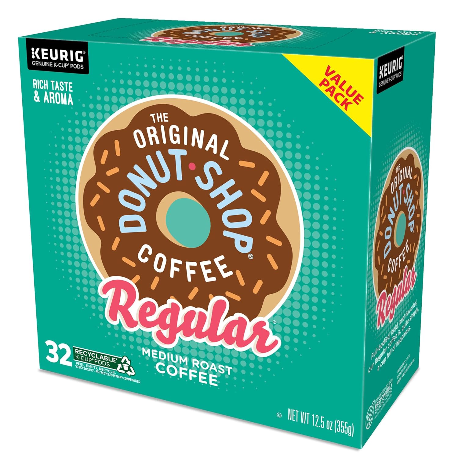 Original Donut Shop K-Cup Pods - Medium Roast Coffee, Single-Serve, 32 Count