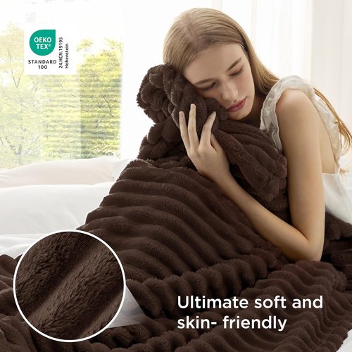 Bedsure GentleSoft Dark Chocolate Blanket - Cozy Soft Throw for Couch, Perfect Gift for Women | 50x60 Inches